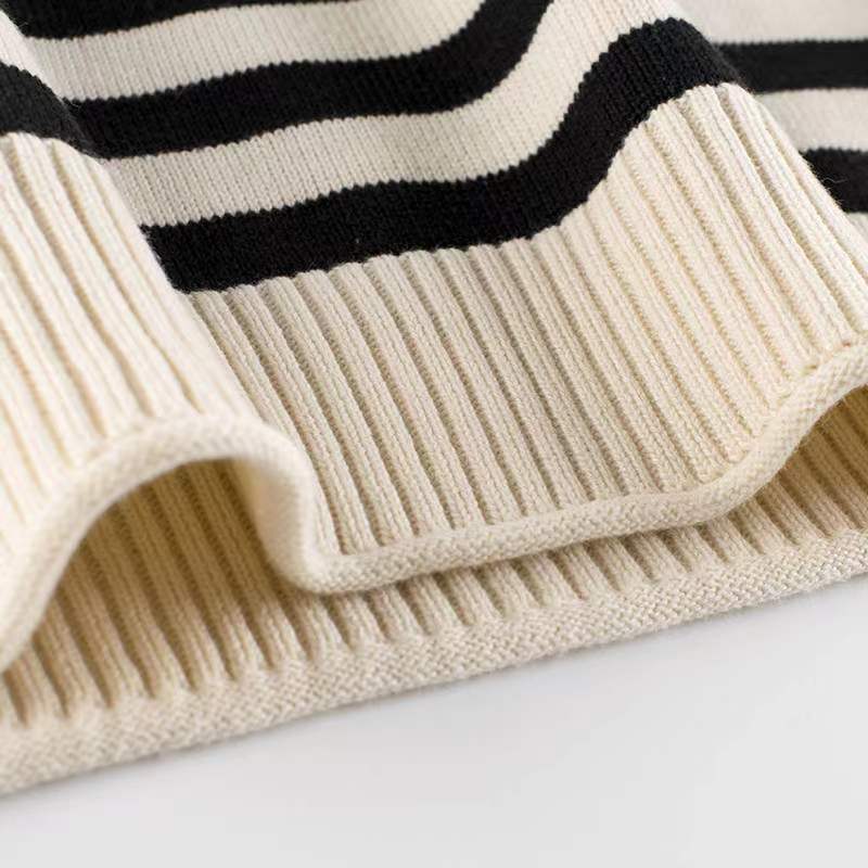 Knitting Sweater Wholesale,Grils Sweaters,Round Collar Geometric Sweater 3