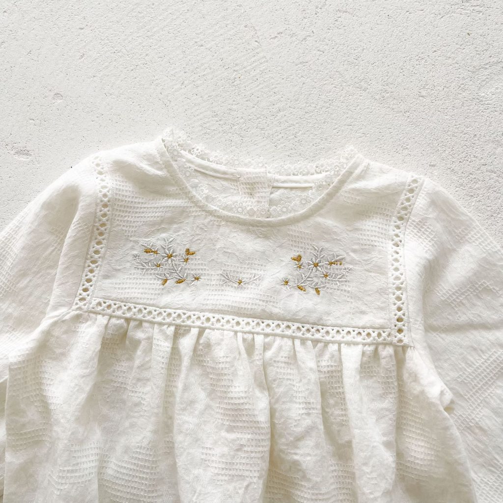 Baby Onesies Wholesale Baby Girl Embroidery Round Collar Long Sleeve ...