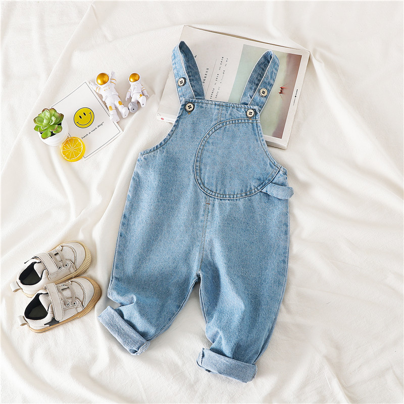 Jeans Pants Baby Unisex Cartoon Stylish Solid Jeans Overall Pants ...