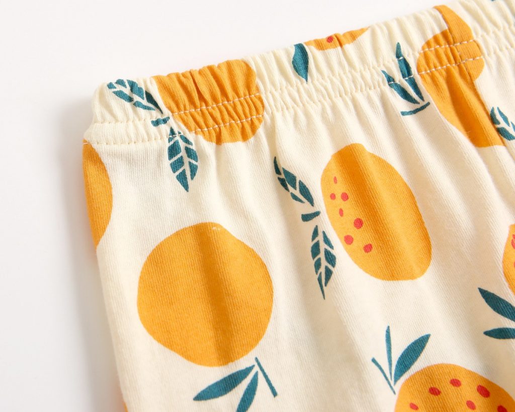 Cute Baby Pajamas Baby Fruit Print Belt Design Short-Sleeved Top Combo ...