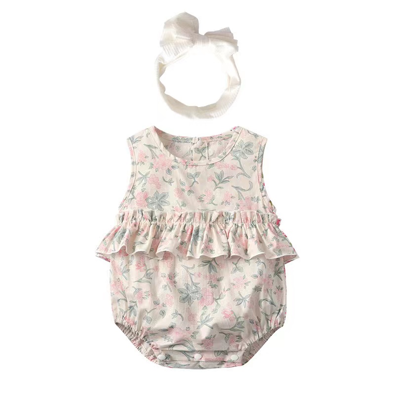 Good Quality Baby Onesies Baby Girl Floral Print Graphic Ruffle Design ...