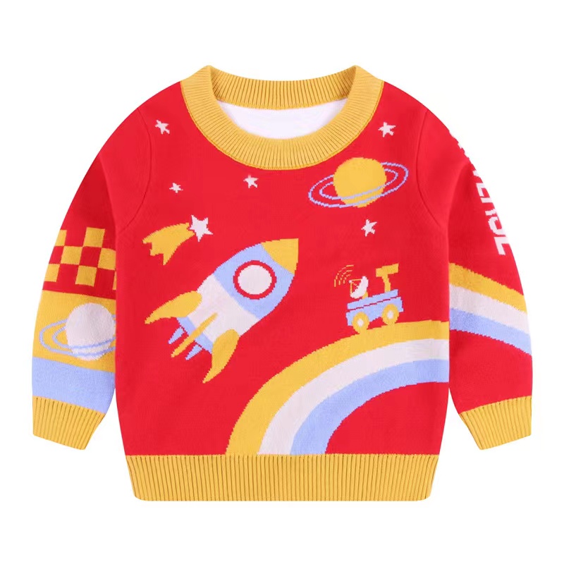 Sweaters For kids Baby Boy Rainbow & Cartoon Pattern Contrast Design ...