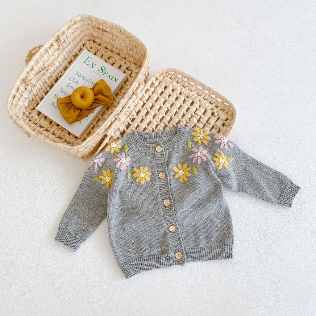 Hand Knit Baby Cardigan 1
