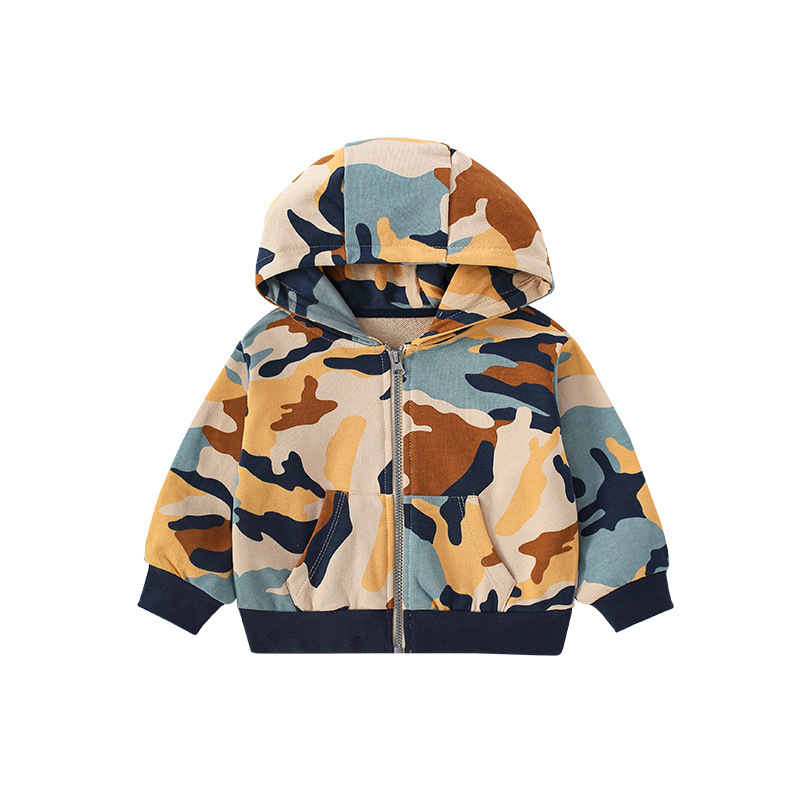 Cool Baby Boy Coat Baby Boy Camouflage Pattern Zipper Design Coat With ...