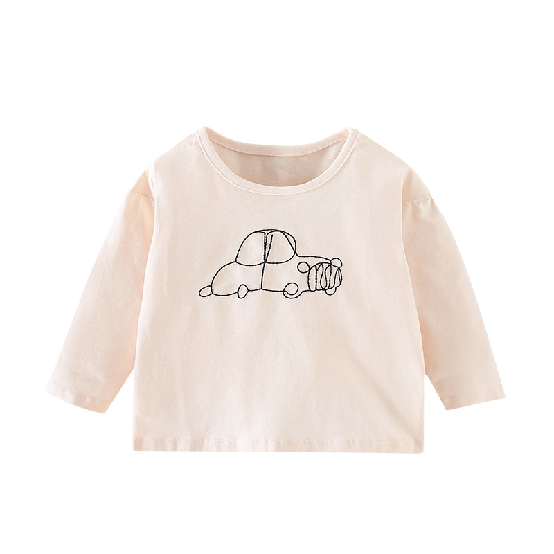 Fashion Cute Shirt For Girl Baby Girl Car Emboidered Graphic Long ...