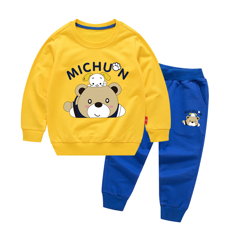Hot Selling Baby Sets Baby Cartoon Bear Graphic Hoodie With Trousers ...