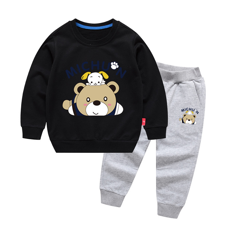 Hot Selling Baby Sets Baby Cartoon Bear Graphic Hoodie With Trousers ...