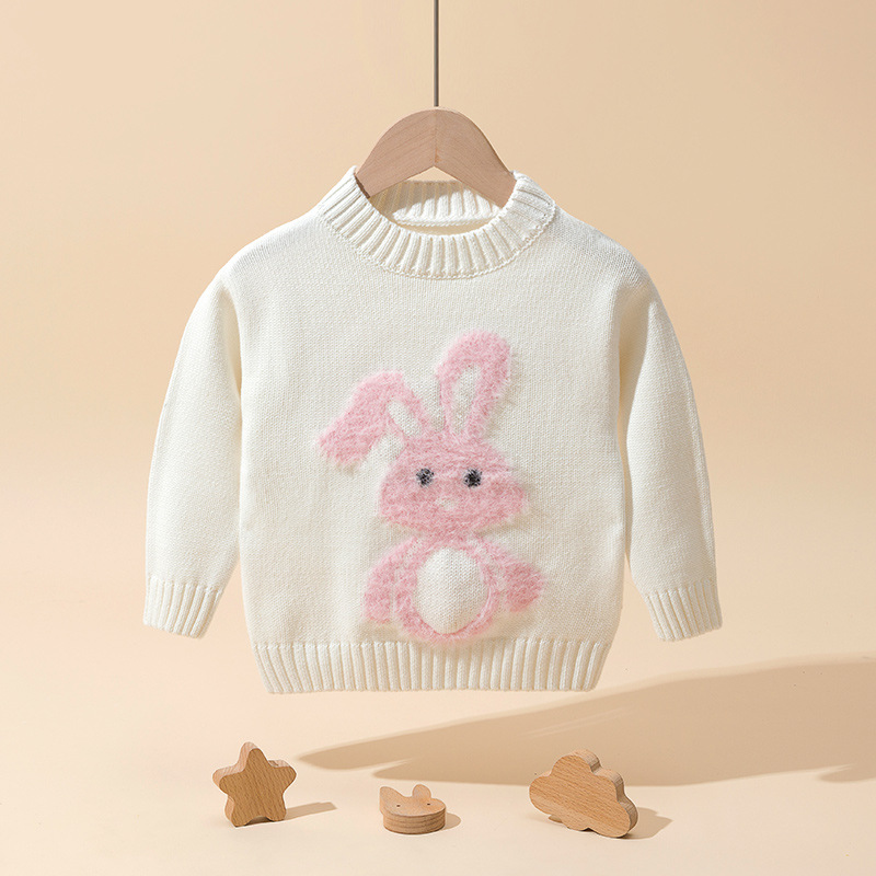 Baby Girl Quality Sweater Baby Girl Bunny Pattern Candy Color Pullover ...