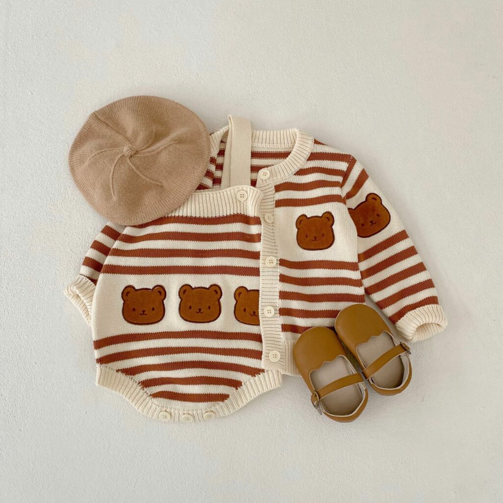 Baby knit Cardigan Sets 3