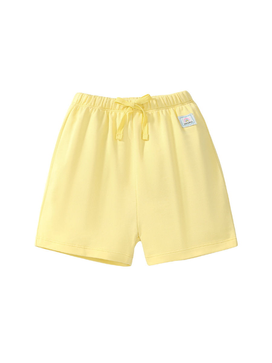 Casual Short Pants for Kids Girls Solid Color Elastic