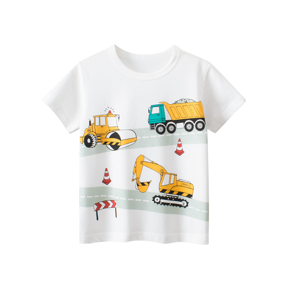 Wholesale Price Kids T-Shirt Construction Vehicles Printing Boys T ...