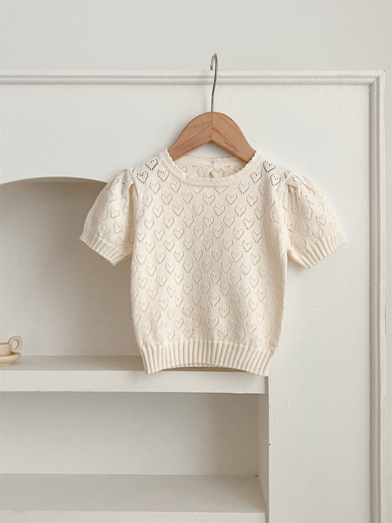 Hollow Out Knitted T-shirt for Girls 3