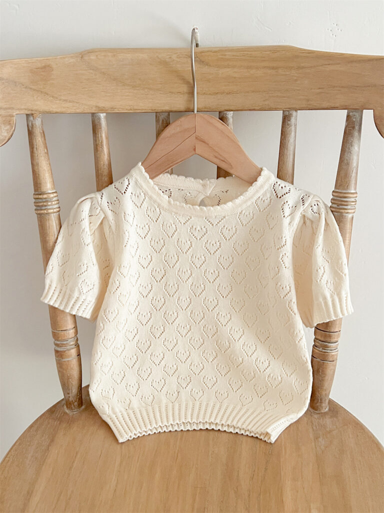 Hollow Out Knitted T-shirt for Girls 5