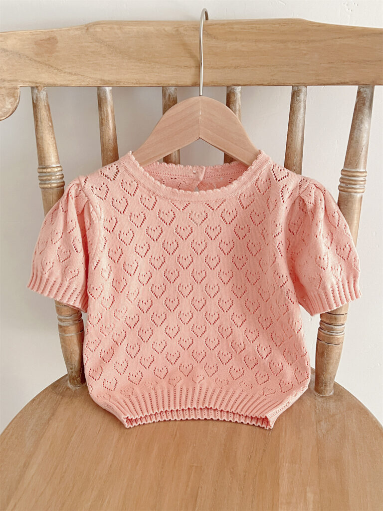 Hollow Out Knitted T-shirt for Girls 6