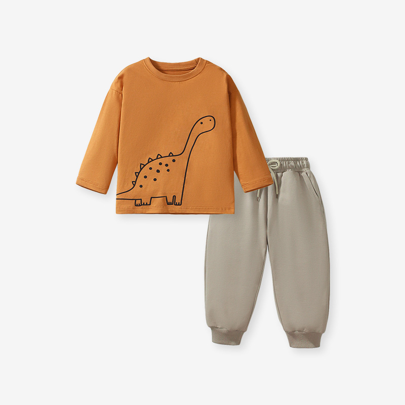 Boys Casual Sets on Sale Spring and Autumn Boys Cartoon Dinosaur ...