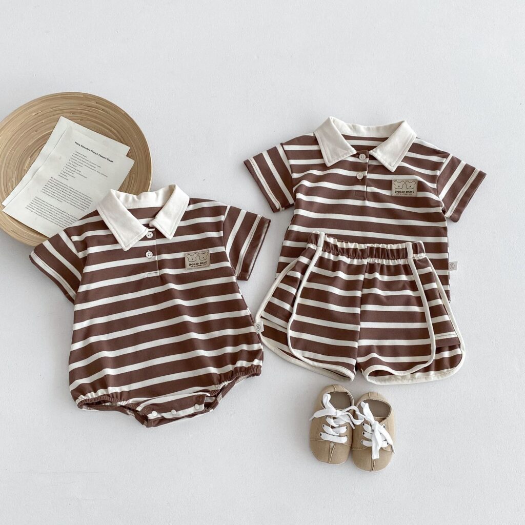 Striped Clothes Set for Baby Kids 2