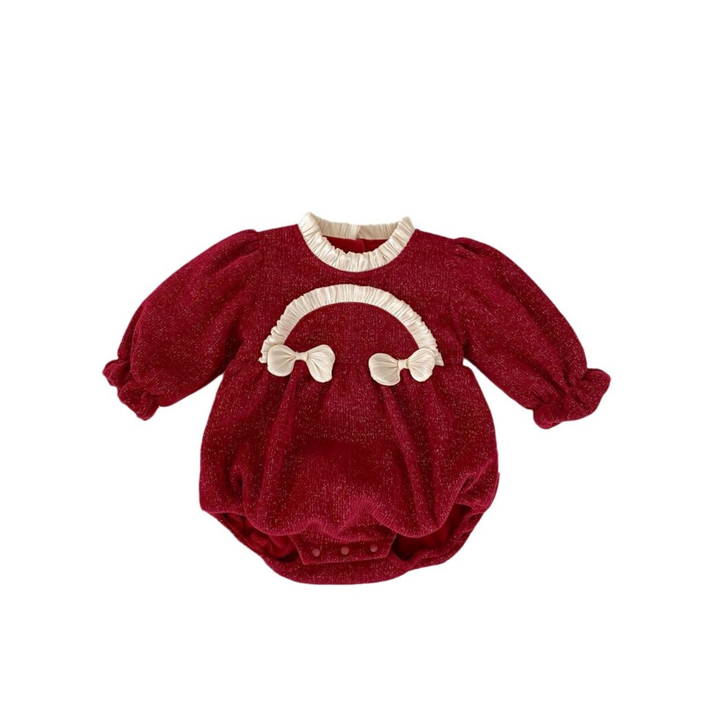 Baby Girls Cozy Red Onesies 5