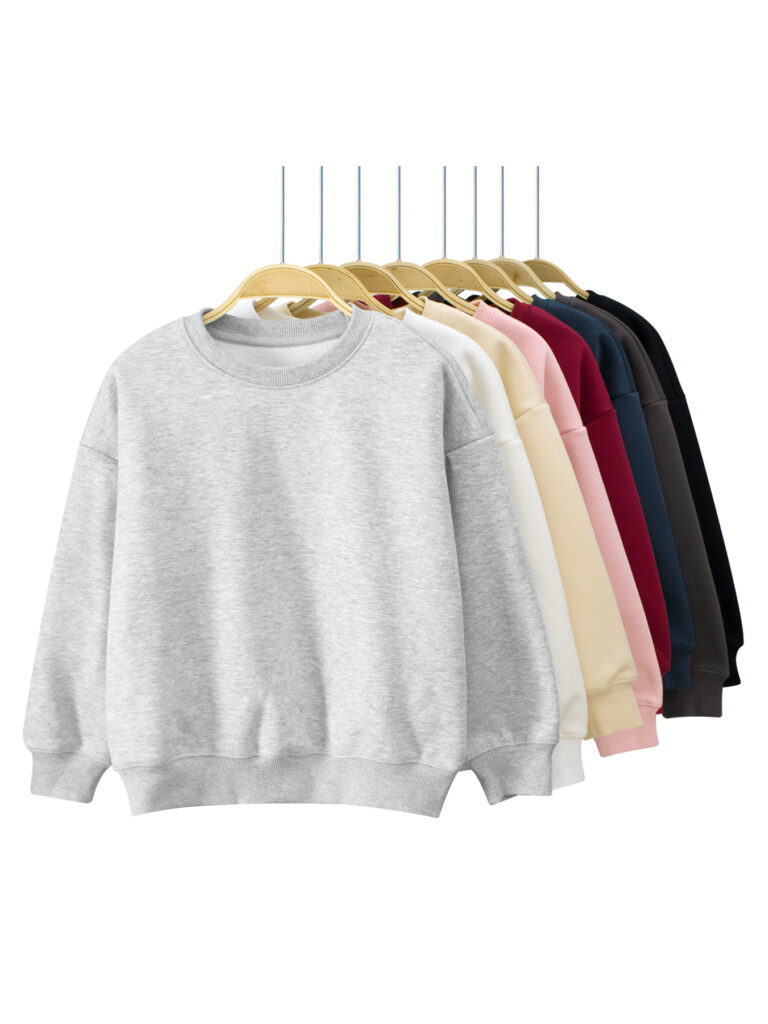 Kids Simple Plain Pullover 1