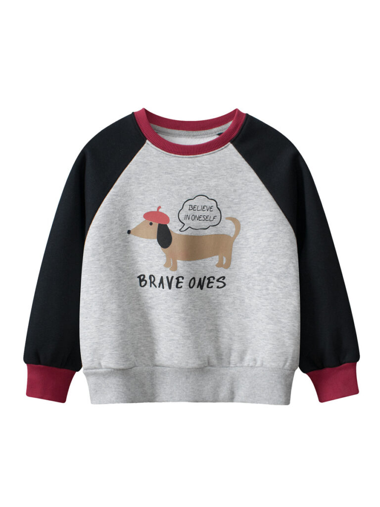 Kids Warm Cartoon Printed Pullover 1