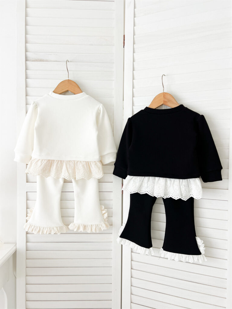 Fleece-lined Top and Bottom Set for Autumn 2