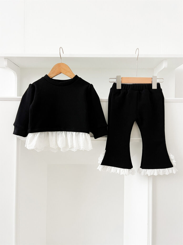 Fleece-lined Top and Bottom Set for Autumn 5