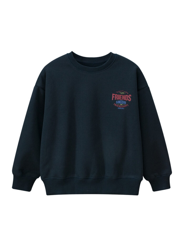 Kids Warm Letters Printed Pullover 1