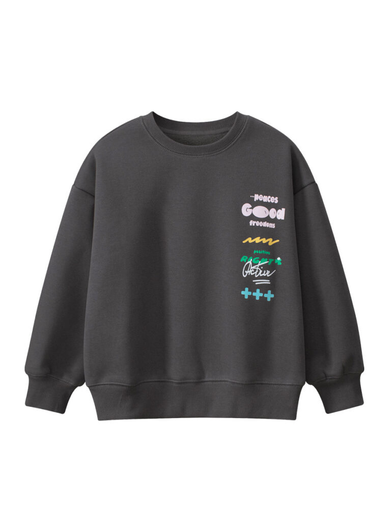 Kids Warm Letters Printed Pullover 6