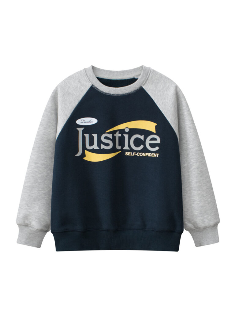 Kids Warm Letters Printed Pullover 1