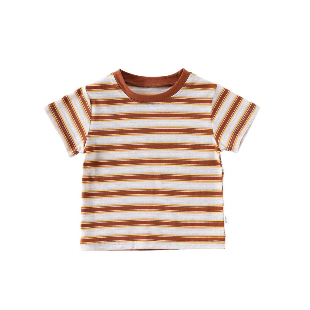 Striped Pattern Short Sleeves T-shirt 2